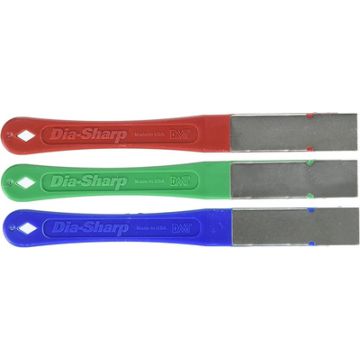DMT Kit de limes plates diamant Dia-Sharp, kit de 3
