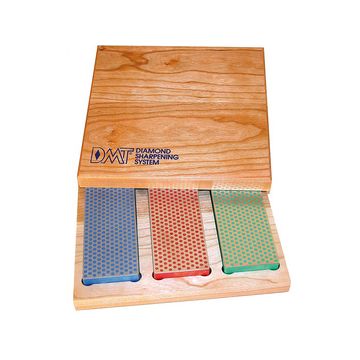 DMT Kit de pierres à aiguiser diamant, boîte en bois, 3 pcs