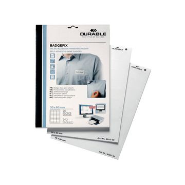 DURABLE Badge BADGEFIX, autocollant, 40 x 75 mm