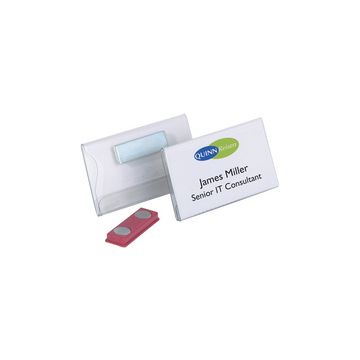 DURABLE Badge à aimant, 75 x 40 mm, tranparent