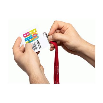DURABLE Badge visiteur "VISITOR BADGE", film, blanc
