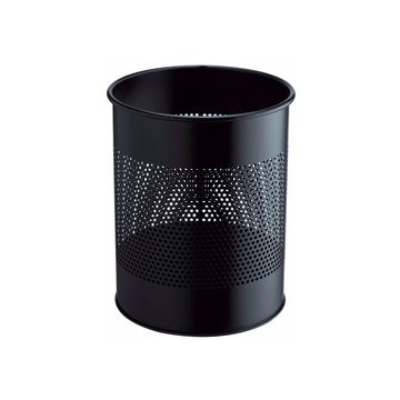 DURABLE Corbeille METAL, ronde,15 litres, noir