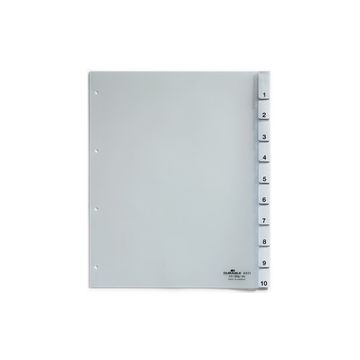 DURABLE Intercalaires en plastique, A4, 20 touches, transp.