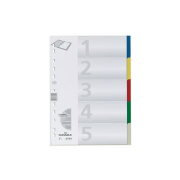 DURABLE Intercalaires en plastique, A4, PP, 20 touches DURABLE Intercalaires en plastique, A4, PP, 20 touches