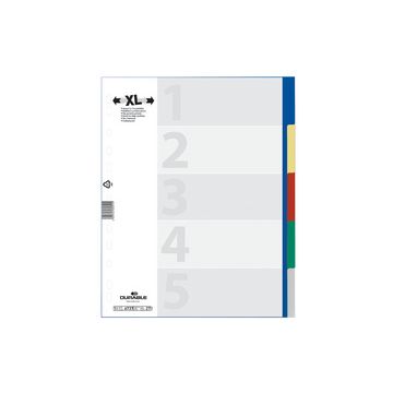 DURABLE Intercalaires en plastique, A4, PP, 5 touches DURABLE Intercalaires en plastique, A4, PP, 5 touches
