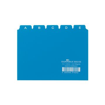 DURABLE Karteiregister A - Z, PP, A6 quer, blau, 25-teilig