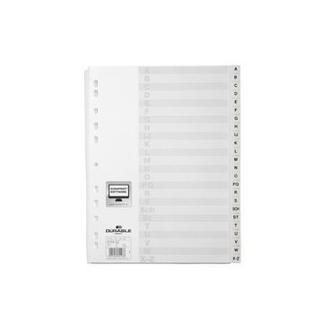DURABLE Kunststoff-Register, A-Z, A4, 24-teilig, weiß