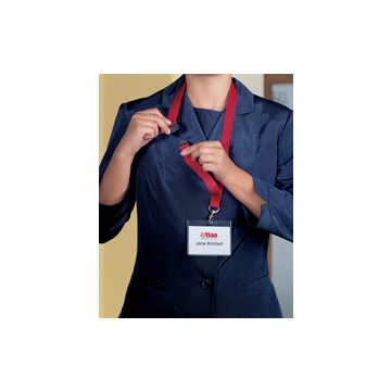 DURABLE Lacet textile 20 avec fermeture de sécurité, rouge