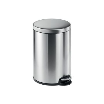 DURABLE Poubelle à pédale en acier inox., rond, 20 l, argent