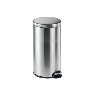 DURABLE Poubelle à pédale en acier inox., rond, 30 l, argent