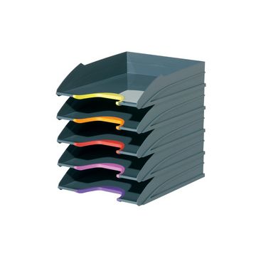 DURABLE Set corbeille à courrier VARICOLOR, gris / couleurs