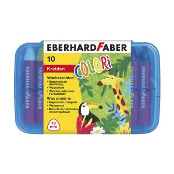 EBERHARD FABER Craie de cire triangulaire COLORI, étui de 10