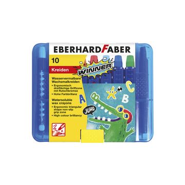 EBERHARD FABER Craie de cire triangulaire WINNER, étui de 10