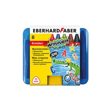 EBERHARD FABER Craie de cire triangulaire WINNER, étui de 8