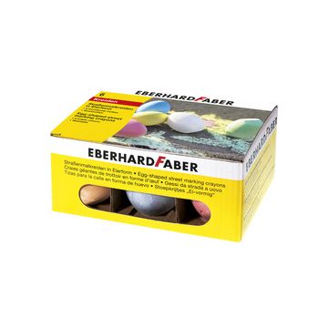 EBERHARD FABER Craie de trottoir en forme d'oeuf, étui de 6