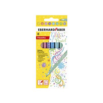 EBERHARD FABER Feutre à paillettes pastel, étui carton de 8