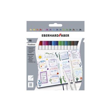 EBERHARD FABER Feutre pointe fine, étui en carton de 16