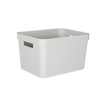 EDA Boîte de rangement STONE, 30 litres, PP, blanc