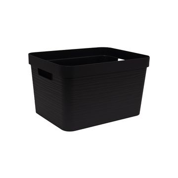 EDA Boîte de rangement STONE, 30 litres, PP, noir