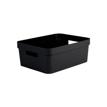 EDA Boîte de rangement STONE, 6 litres, PP, noir