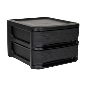 EDA Module de classement STONE, 2 tiroirs, PP, noir