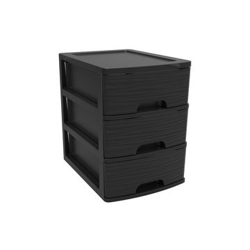 EDA Module de classement STONE, A4, 3 tiroirs, PP, noir