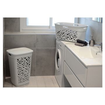 EDA Panier à linge ALMERIA, avec couvercle, 60 L, gris