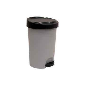 EDA Poubelle à pédale Stepy, 15 litres, PP, gris/anthracite