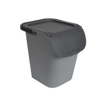 EDA Poubelle de tri TriHome, 40 litres, ciment/anthracite