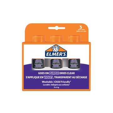 ELMER'S Bâton de colle Disappearing Purple, 6 g, blister x3