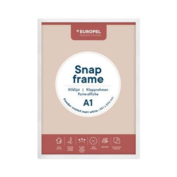 EUROPEL Cadre porte-affiche premium+, A2, blanc