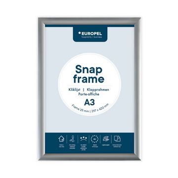 EUROPEL Cadre porte-affiche premium, A3, 25 mm, argent