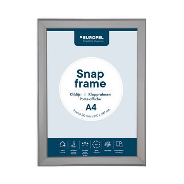 EUROPEL Cadre porte-affiche premium, A4, 20 mm, argent EUROPEL Cadre porte-affiche premium, A4, 20 mm, argent