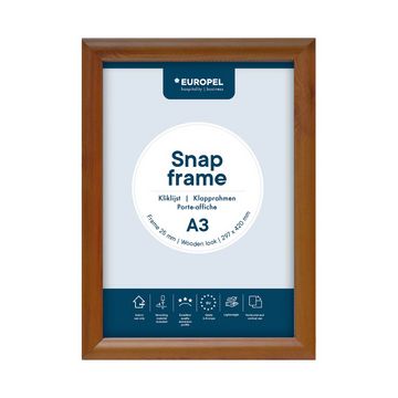 EUROPEL Cadre porte-affiche premium, A4, 25 mm, aspect bois