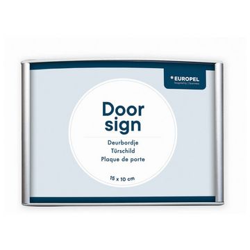 EUROPEL Plaque de porte, 210 x 80 mm, argent