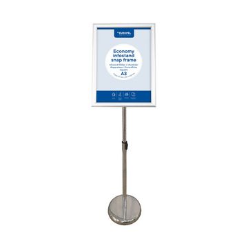 EUROPEL Porte-affiche sur pied ECONOMY + cadre, A3, argent