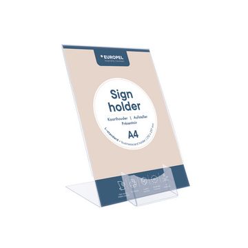 EUROPEL Porte-visuel acrylique, A4 portrait, incliné