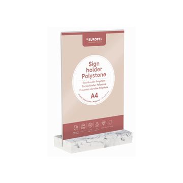 EUROPEL Porte-visuel, A5 portrait, polystone, blanc