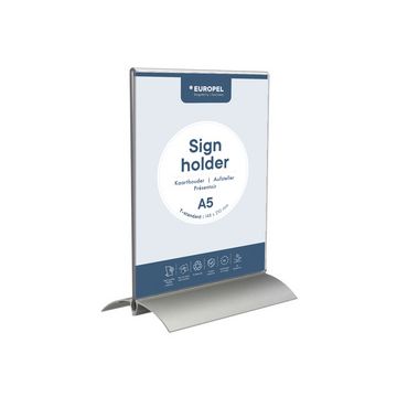EUROPEL Porte-visuel, A5 portrait, socle alu