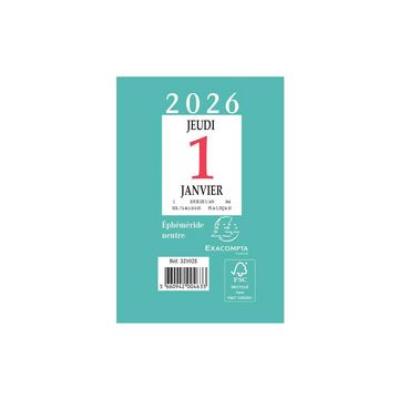 EXACOMPTA Bloc éphémeride neutre, 65 x 97 mm, 2026 x5
