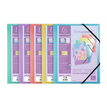 EXACOMPTA Chemise à élastique Kreacover Pastel, A4, PP x5