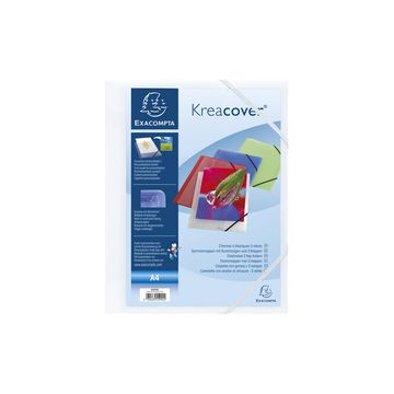 EXACOMPTA Chemise à élastiques Kreacover, A4, PP, blanc