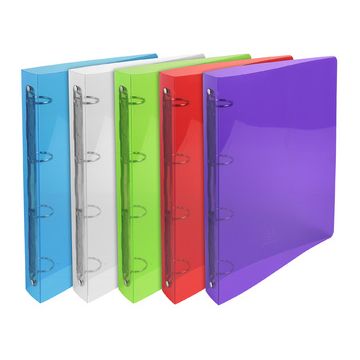 EXACOMPTA Classeur à anneaux, PP, 4 anneaux, A4, assorti x20