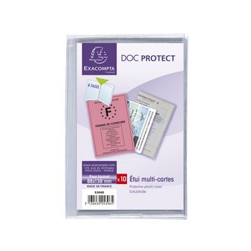 EXACOMPTA Etui de protection, PVC, 4 volets, 88 x 138 mm EXACOMPTA Etui de protection, PVC, 4 volets, 88 x 138 mm