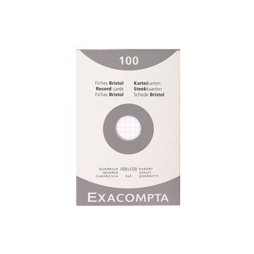 EXACOMPTA Fiches bristol, 100 x 150 mm, uni, blanc
