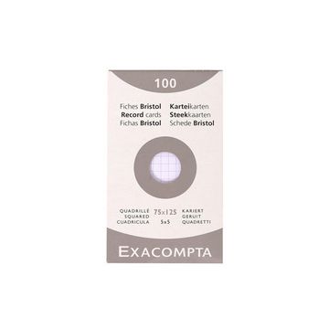 EXACOMPTA Fiches bristol, 75 x 125 mm, uni, blanc