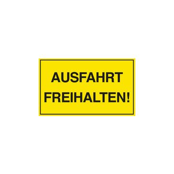 EXACOMPTA Hinweisschild "Ausfahrt freihalten!", gelb/schwarz