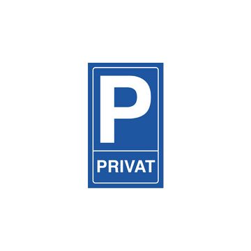 EXACOMPTA Hinweisschild "Privatparkplatz", blau/weiß