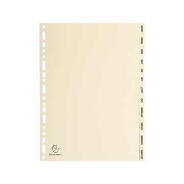 EXACOMPTA Intercalaires carte peau d'âne, mensuel Jan-Déc