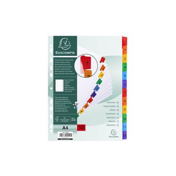 EXACOMPTA Intercalaires en carton 1-12, A4, 12 touches